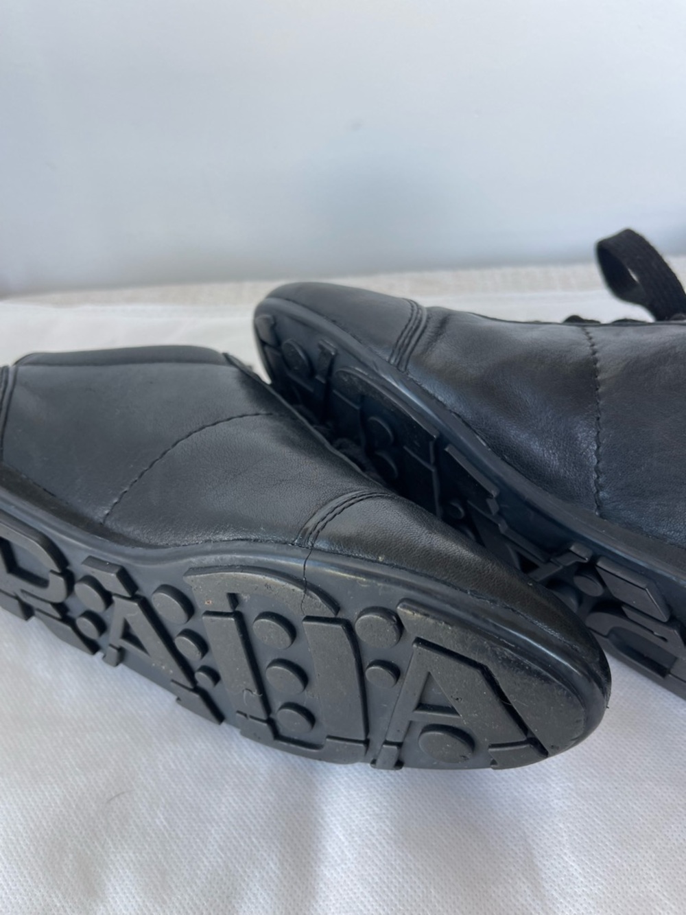 Prada Montecarlo Logo Plaque Black Leather Low-Top Lace Up Trainers 35.5 - Picture 15 of 15